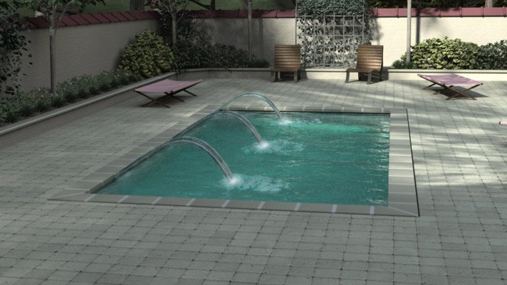 rectangle fiberglass pool