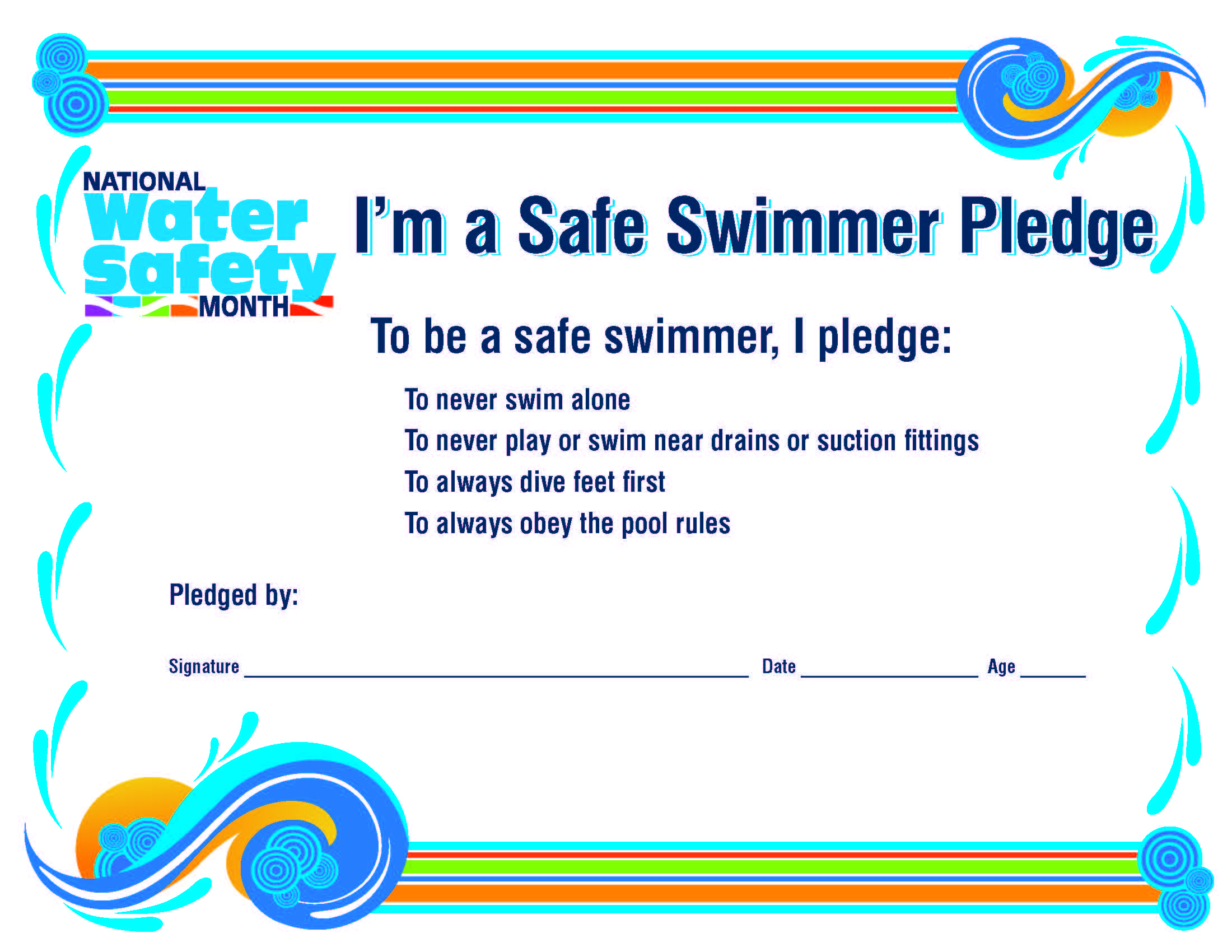 Safe Swimmer Pledge