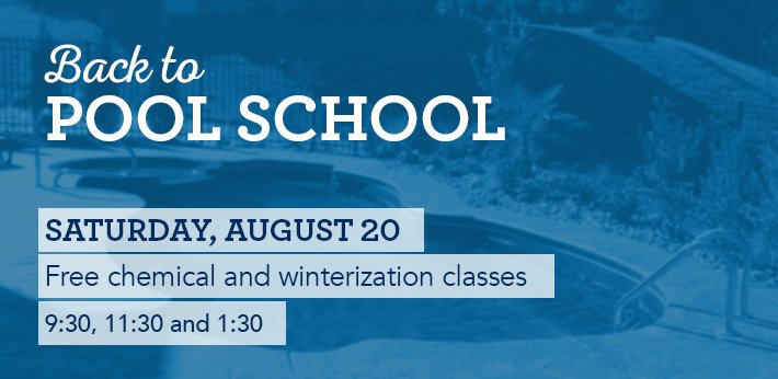 Fall Pool School is August 20!