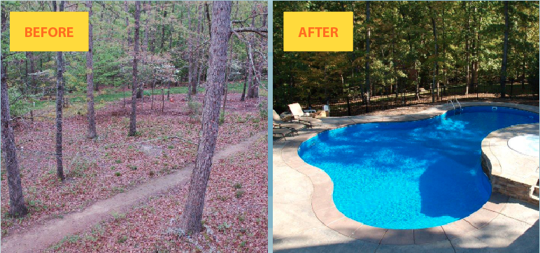 Before and after pool