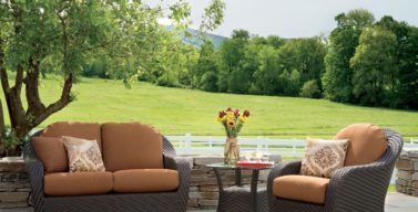 Couch, chair and table - outdoor furniture