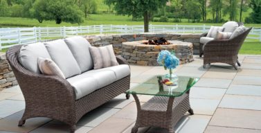 Couch, table and chairs - outdoor furniture