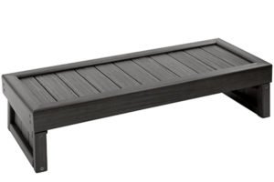 Black step stool for hot tub