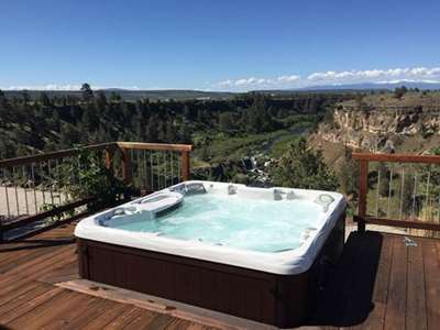Rising sun pools and spas outdoor hot tub on deck