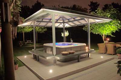Rising sun pools and spas outdoor hot tub